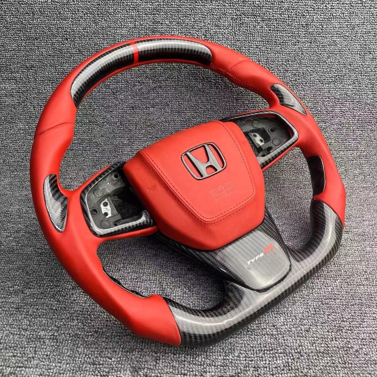 For Honda 16-21 10th Generation Civic FC1 FK8 FK7 Customization Carbon Fibre leather Steering Wheel Car Accessories