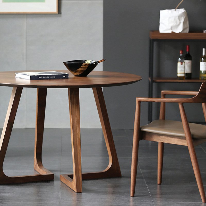 Nordic Solid Wood Chair Ash Wood Armrest Backrest Chair Cafe Reception Wood Dining Table Set Hiroshima Chair