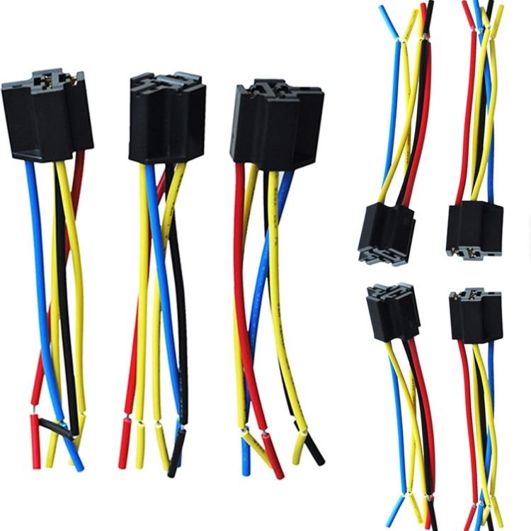 WQE WL02 Auto 12v Relay Wired Socket 5 Pin/terminal Ac Power Relay Set with Socket/base Grip and Wiring Harness Customized