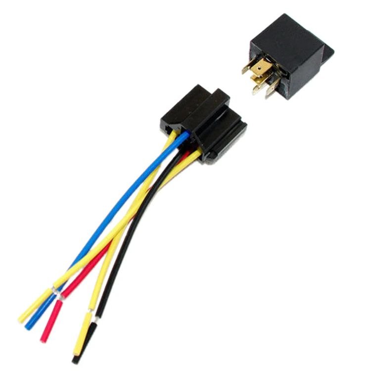 WQE WL02 Auto 12v Relay Wired Socket 5 Pin/terminal Ac Power Relay Set with Socket/base Grip and Wiring Harness Customized