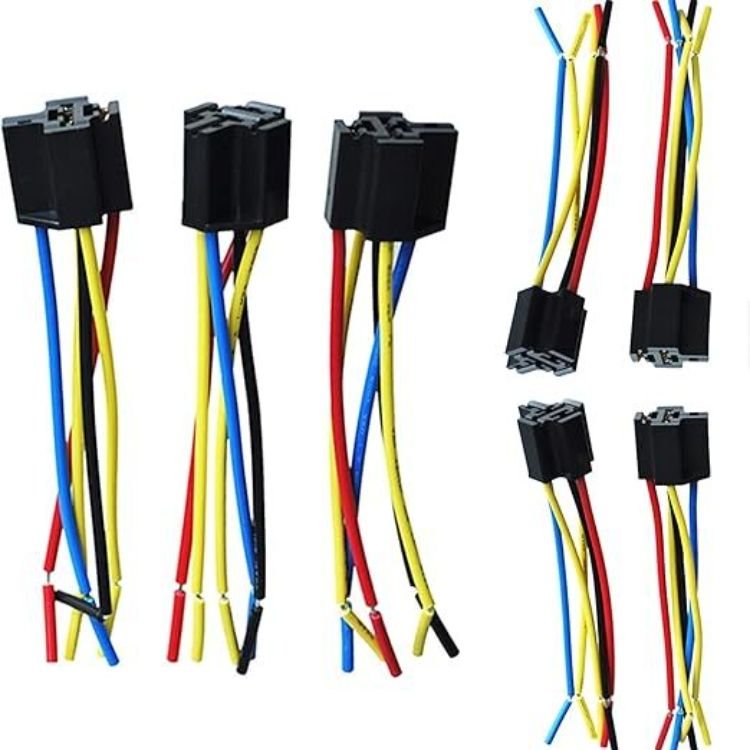 WQE WL02 Auto 12v Relay Wired Socket 5 Pin/terminal Ac Power Relay Set with Socket/base Grip and Wiring Harness Customized