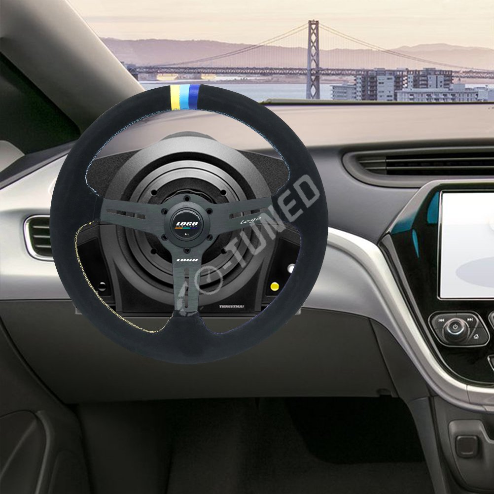 Universal 350MM Steering Wheel Leather Sport Steering Wheel Car Steering Wheel For Racing