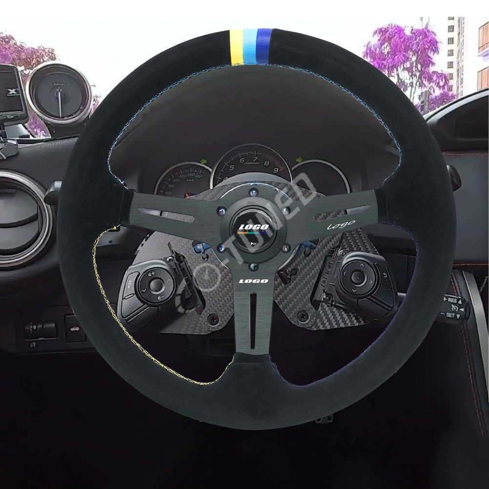 Universal 350MM Steering Wheel Leather Sport Steering Wheel Car Steering Wheel For Racing