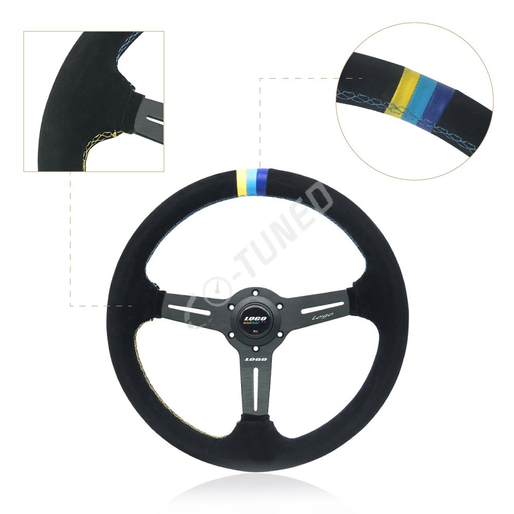 Universal 350MM Steering Wheel Leather Sport Steering Wheel Car Steering Wheel For Racing