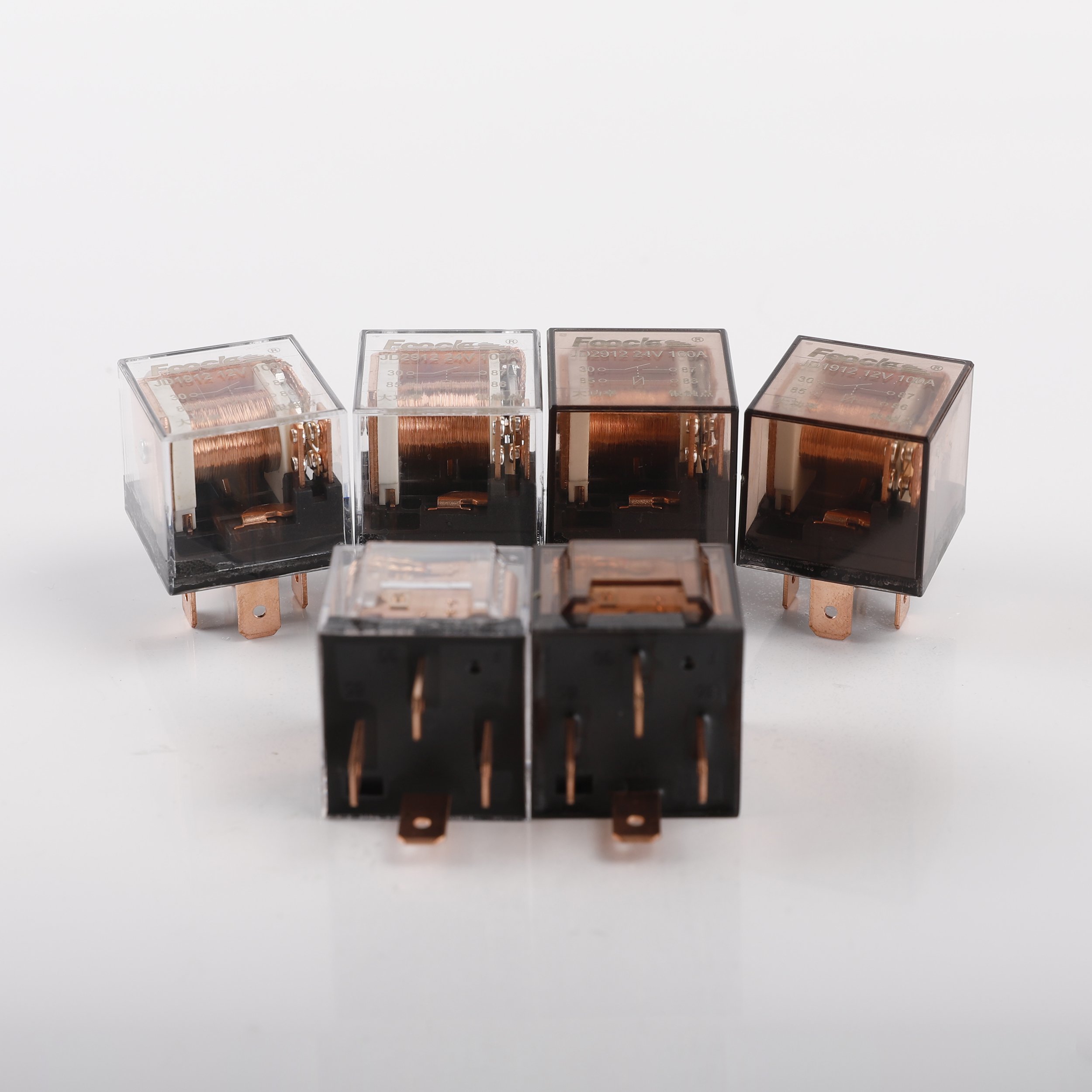 Transparent 12 Volt Relay 12V 60A 80A 5Pin With Led Relay 24v Auto Electrical Relais Jd1914 Headlight Horn Relay