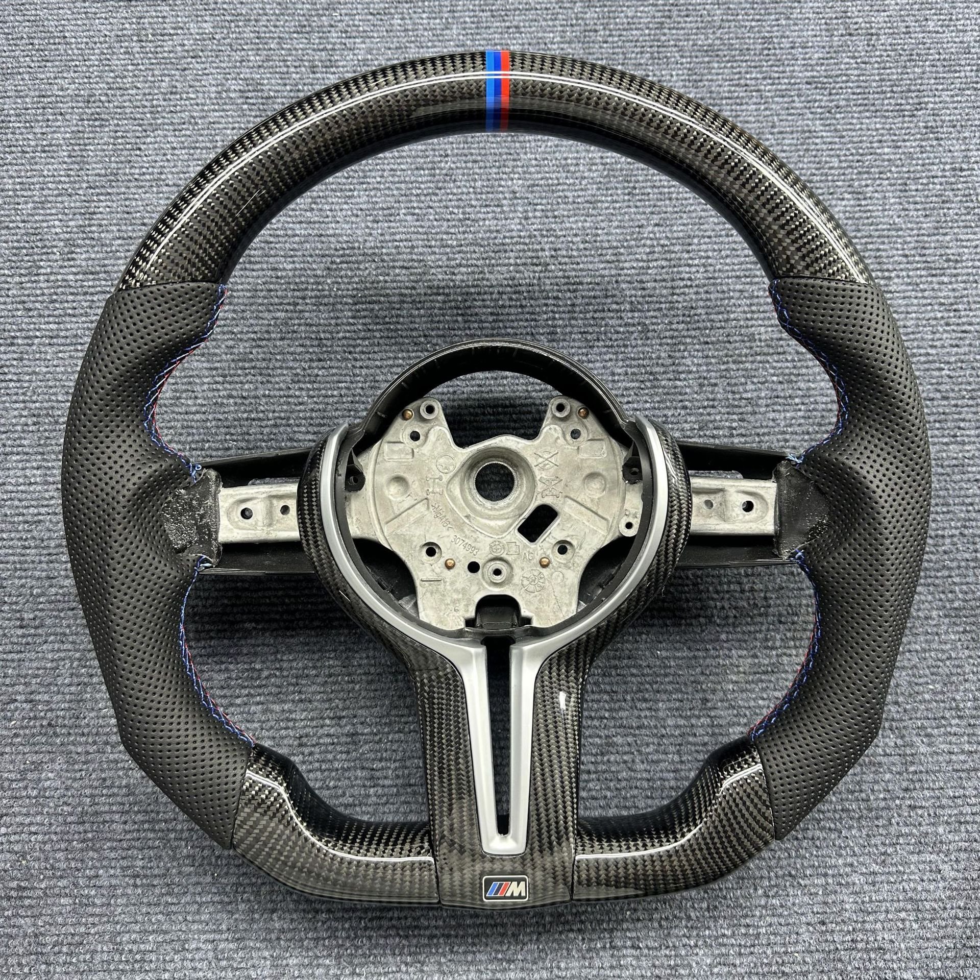 custom leather carbon steering wheel for bmw g series f30 f10 m2 m3 m5 m4 m6 x5 x6 plug and play