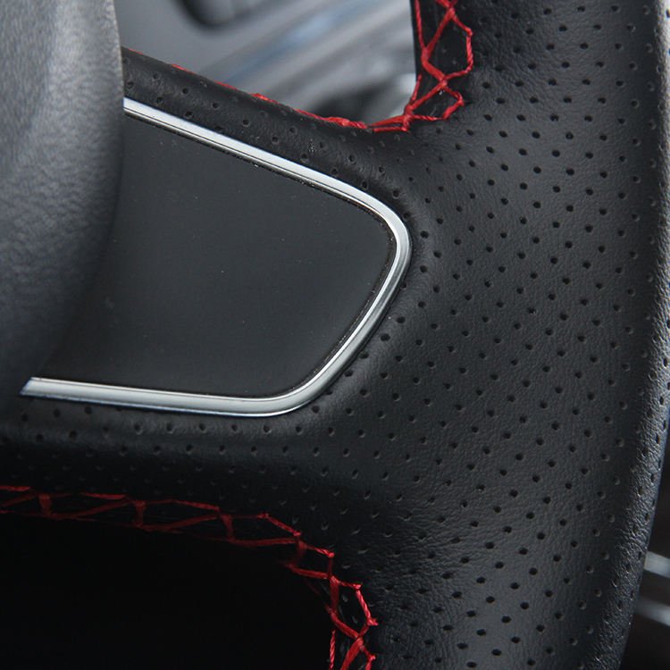 Four seasons general hand-sewn steering wheel cover sweat-absorbent breathable for Audi a6L