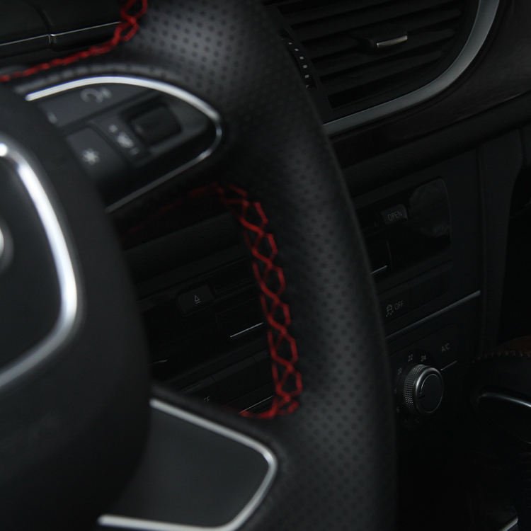 Four seasons general hand-sewn steering wheel cover sweat-absorbent breathable for Audi a6L