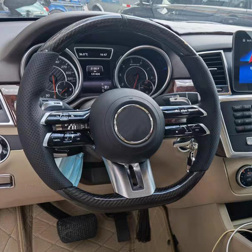 Professional Car Steering Wheel Real Leather Steering Wheel For Mercedes-Benz w205 w213 gle gls w219 w204 GLA GLC GLB