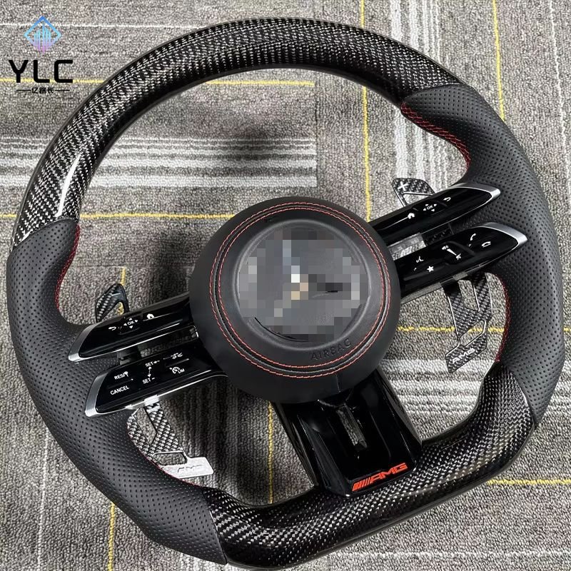 Good Quality Leather Carbon Fiber Car Steering Wheel for Mercedes-Benz AECSG Class CLS GT