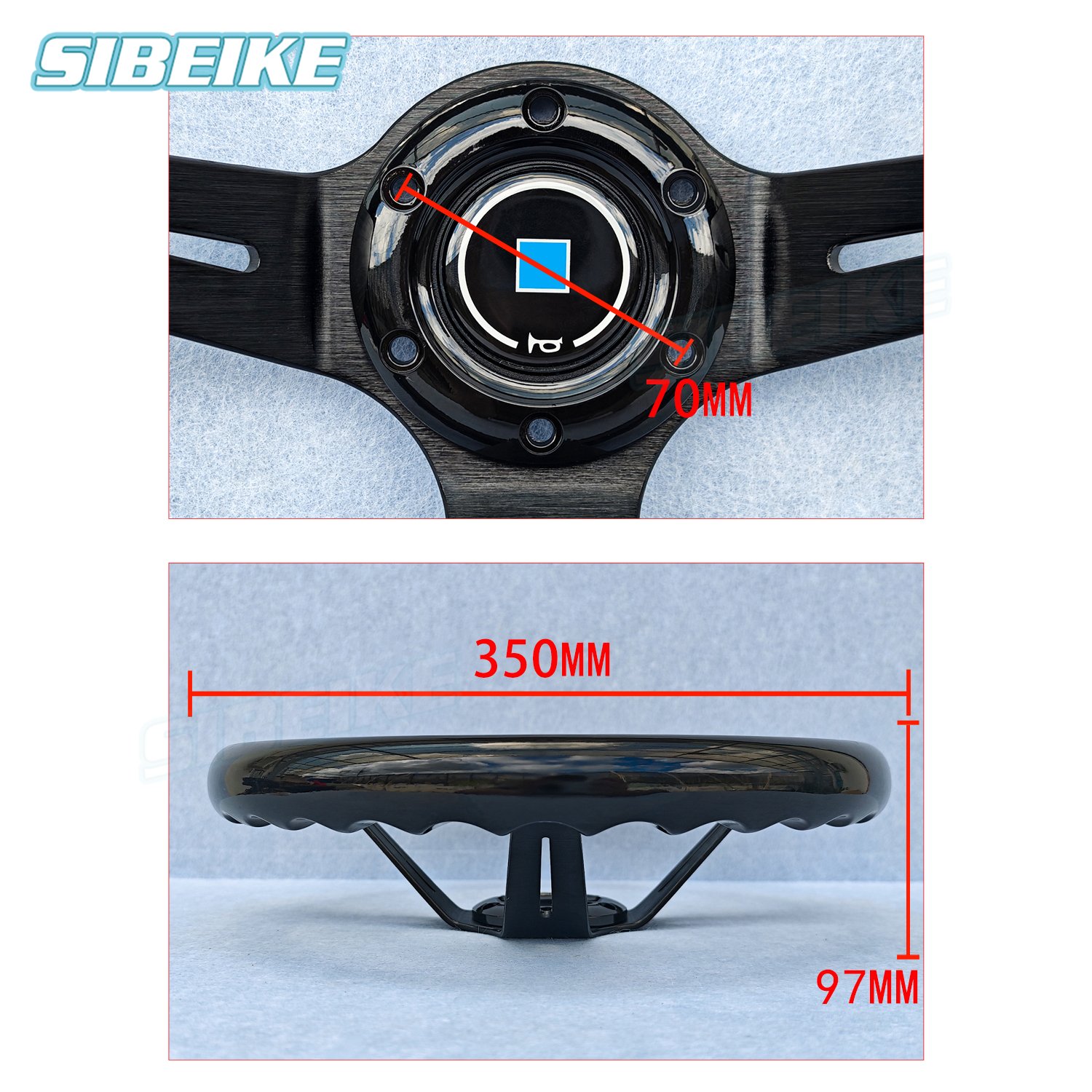 JDM 14inch Black ABS Steering Wheel Modified Car Racing Sports Steering Wheel Car Accessories