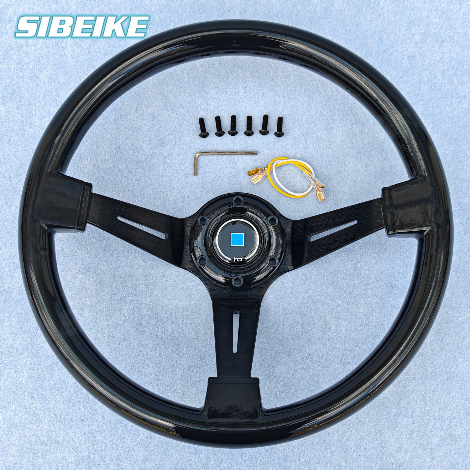 JDM 14inch Black ABS Steering Wheel Modified Car Racing Sports Steering Wheel Car Accessories