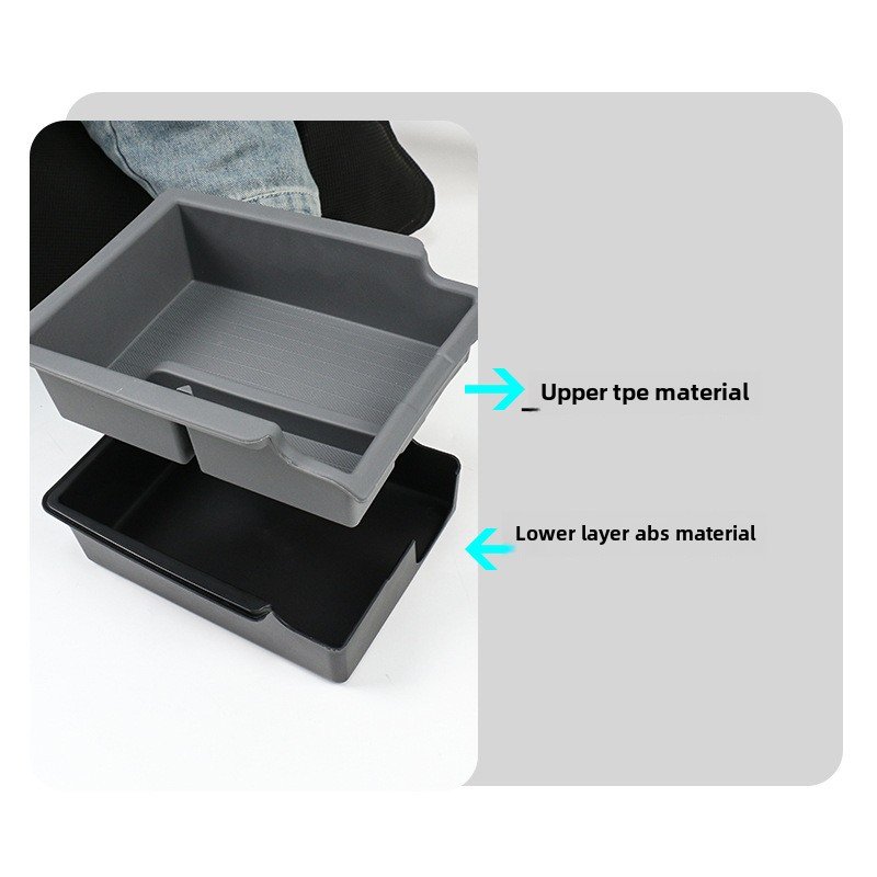 Double Layer Armrest Storage Box for Tesla Model Y Eco-friendly ABS Front Cup Holder Safe Positioned Console Storage Supplies