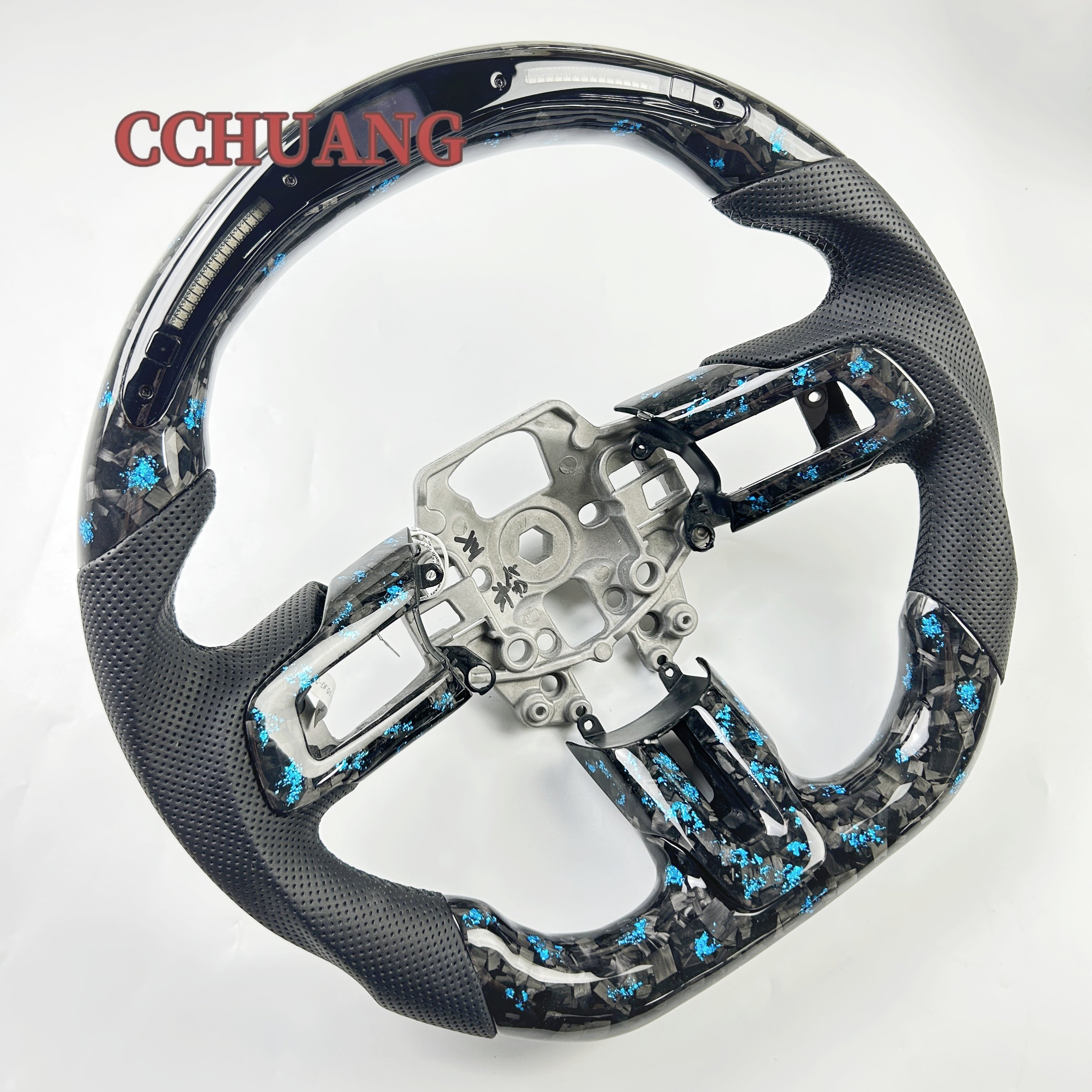 Factory customized for 2015-2023 Mustang LED display forged carbon fiber steering wheel retains heating function