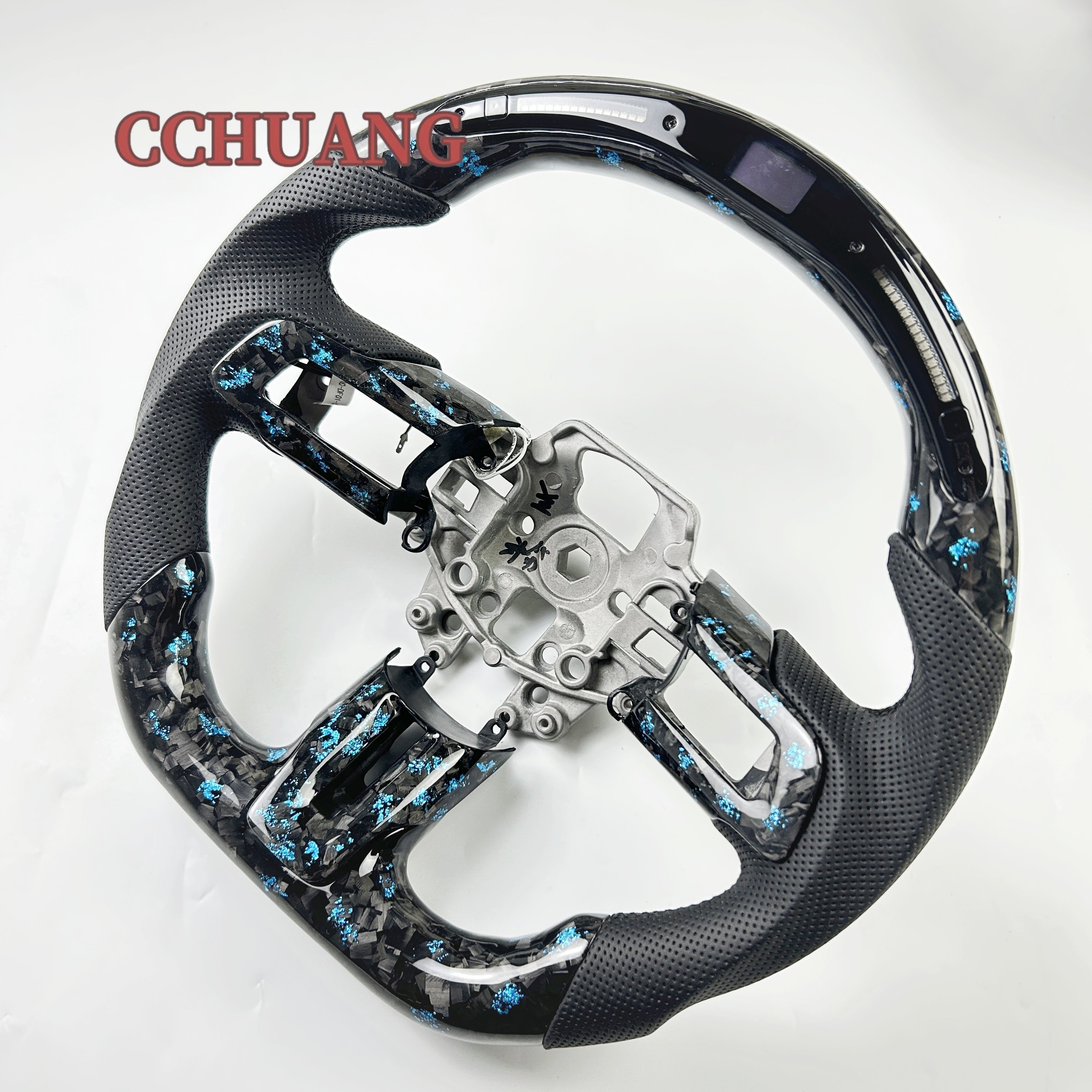 Factory customized for 2015-2023 Mustang LED display forged carbon fiber steering wheel retains heating function
