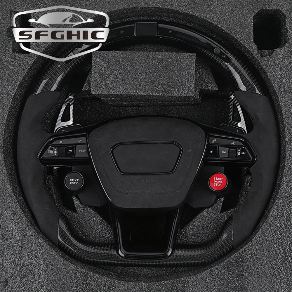 Factory Direct Sales With Start Button S-Line Carbon Fiber LED Steering Wheel For Audi TT R8 A4 A5 B8 B9 S4 RS6 A6 C7 RS Q5 Q6