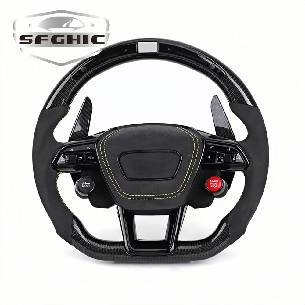 Factory Direct Sales With Start Button S-Line Carbon Fiber LED Steering Wheel For Audi TT R8 A4 A5 B8 B9 S4 RS6 A6 C7 RS Q5 Q6