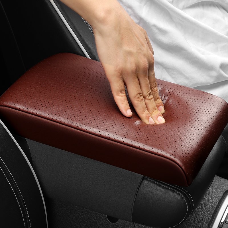 Wholesale Driver's Armrest Pad with Sheepskin Texture Memory Cotton Armrest Box Interior Decoration for Cars Made of Leather