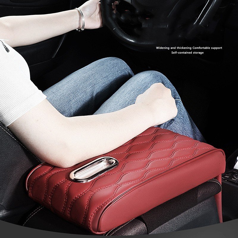 Memory Foam Extender Protector Tissue Holder Facial Napkin Holder With Pocket Leather Armrest Cushion Mat Car Center Console Box