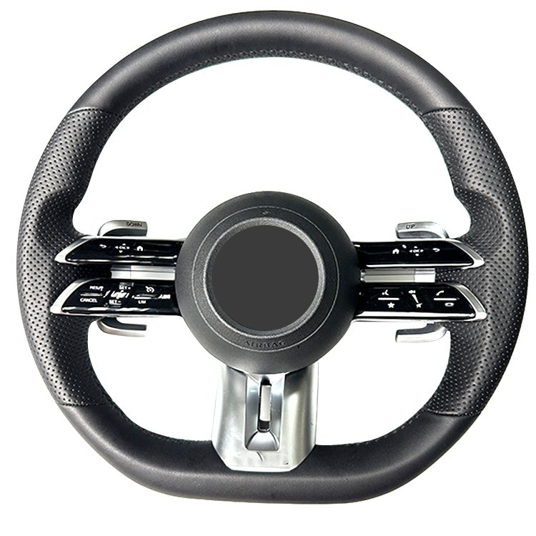 Black Leather Steering Wheel For Mercedes Benz AMG CLS G CLASS W217 W218 W219 W222 W253 W205 Steering Wheel