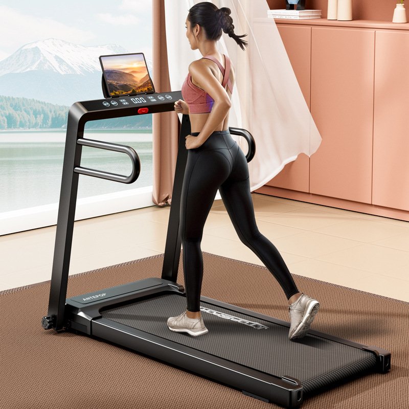 U-Shaped LCD Screen Security Armrest Small Silent Foldable Electric Walking Climbing Machine Home Indoor Fitness Running Machine
