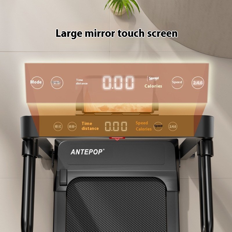 U-Shaped LCD Screen Security Armrest Small Silent Foldable Electric Walking Climbing Machine Home Indoor Fitness Running Machine