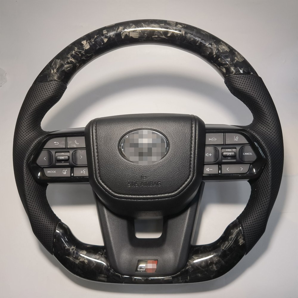 Upgrade300 GR Style Carbon fiber Steering wheel For Toyota LAND CRUISER LC79 LC76 LC70 Black Forged carbon fiber steering wheel