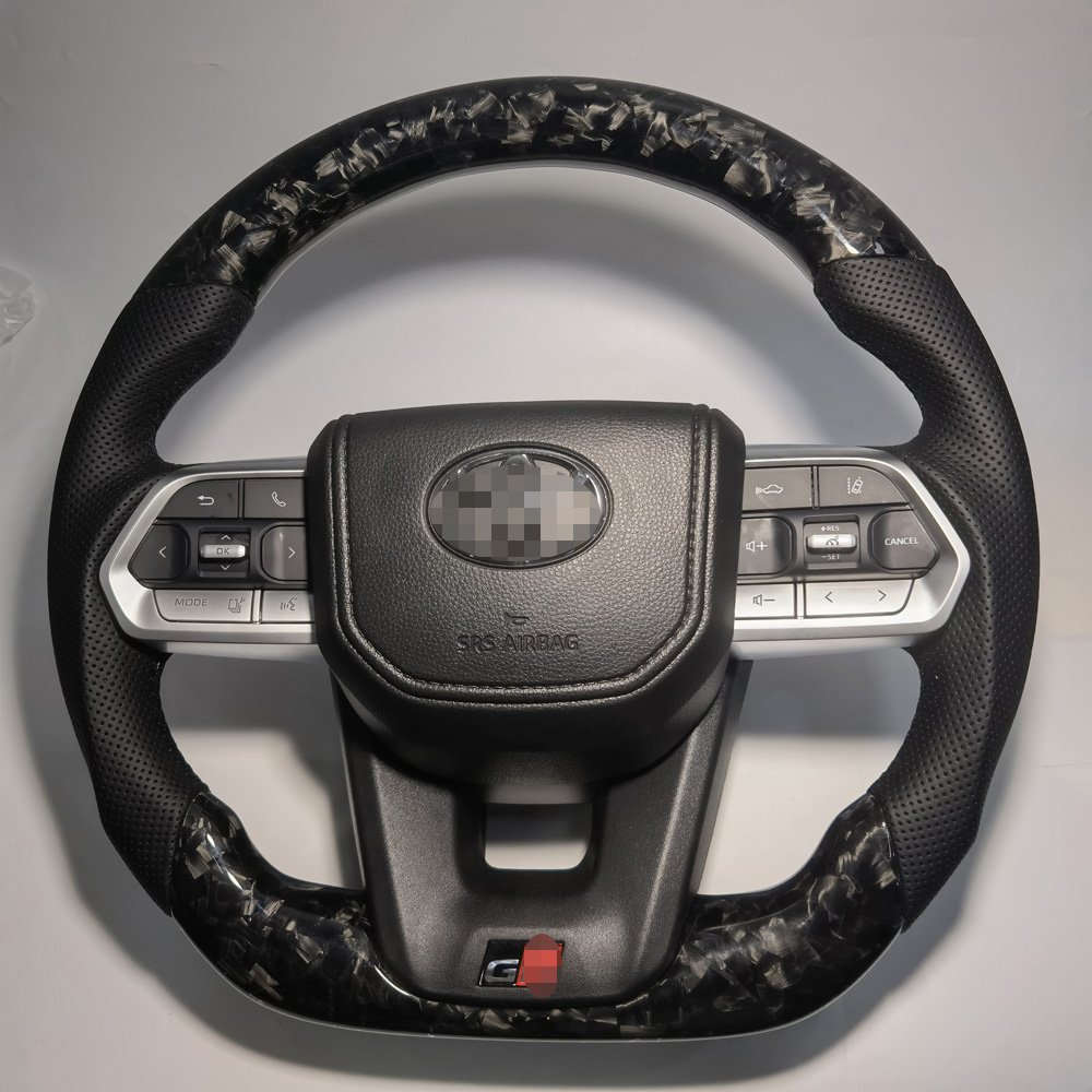 Upgrade300 GR Style Carbon fiber Steering wheel For Toyota LAND CRUISER LC79 LC76 LC70 Black Forged carbon fiber steering wheel