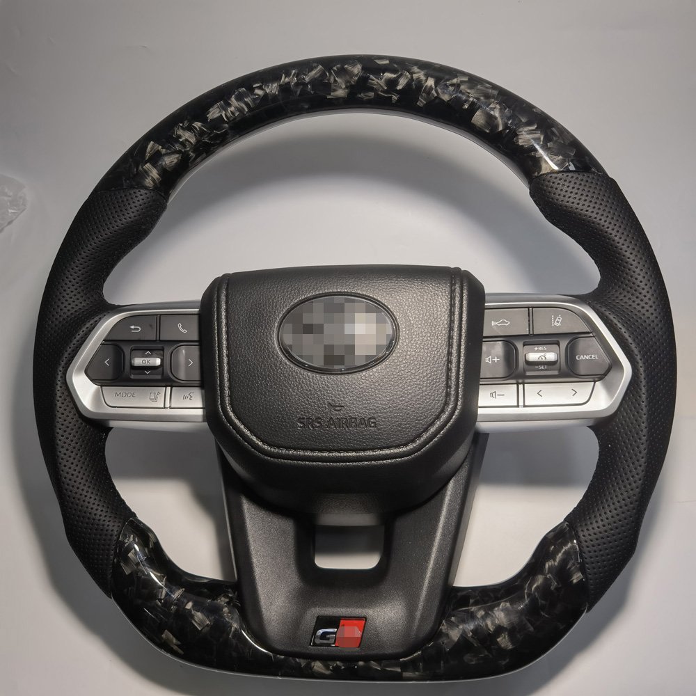 Upgrade300 GR Style Carbon fiber Steering wheel For Toyota LAND CRUISER LC79 LC76 LC70 Black Forged carbon fiber steering wheel