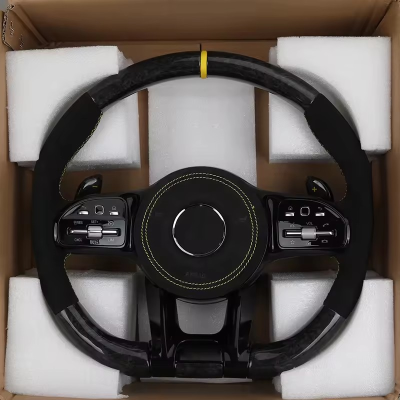 Custom Forged Carbon Fiber Racing Lenkrad Half Alcantara Steering Wheel for Mercedes Benz W205 W213 W222 X290 W463 CLA M4 M5