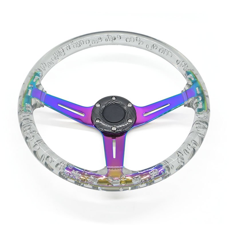 Colorful fashion acrylic decorative car steering wheel