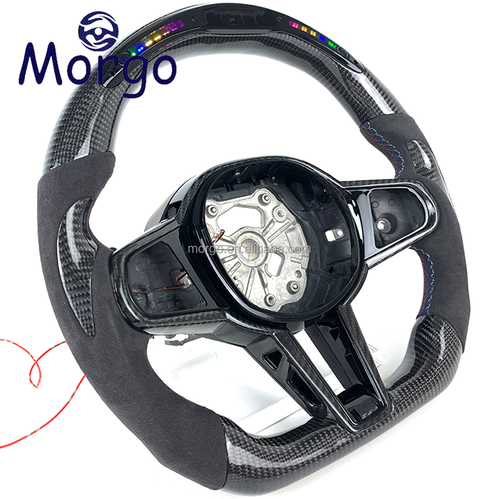 Interior accessories for BMW Customized LED Alcantara carbon fiber car steering wheel for G Series M3 M4 M5 X3M X4M X5M M Sport