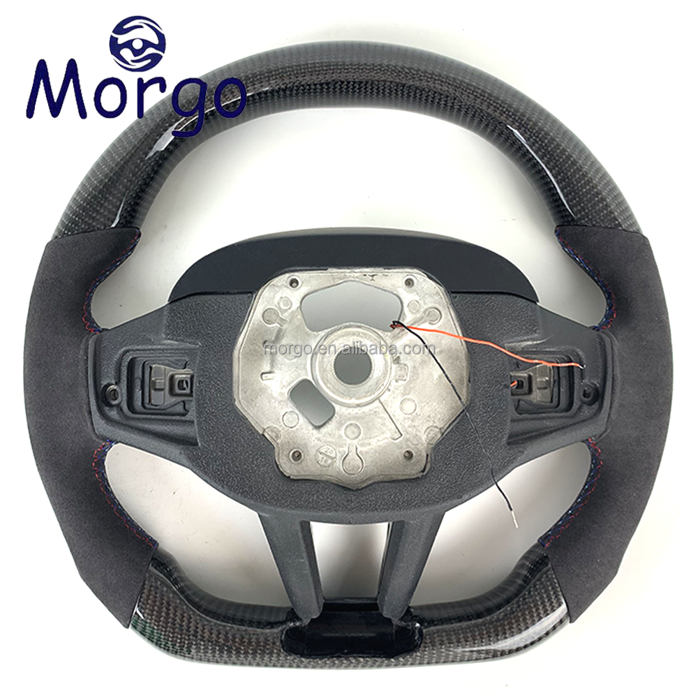 Interior accessories for BMW Customized LED Alcantara carbon fiber car steering wheel for G Series M3 M4 M5 X3M X4M X5M M Sport