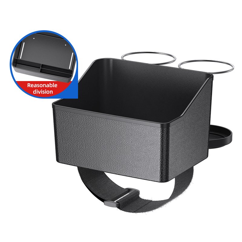 Car Accessories Mineral Water Bottle Cup Holder Car Tissue Storage Box Car Armrest Storage Box With 2 Foldable Cup Holder