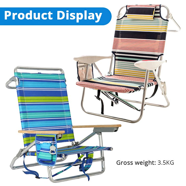 123sports Hot Sale Ultralight 4 Position Lay Flat Adjustable Aluminum Alloy Utopia Breeze Beach Chair Camping Chair