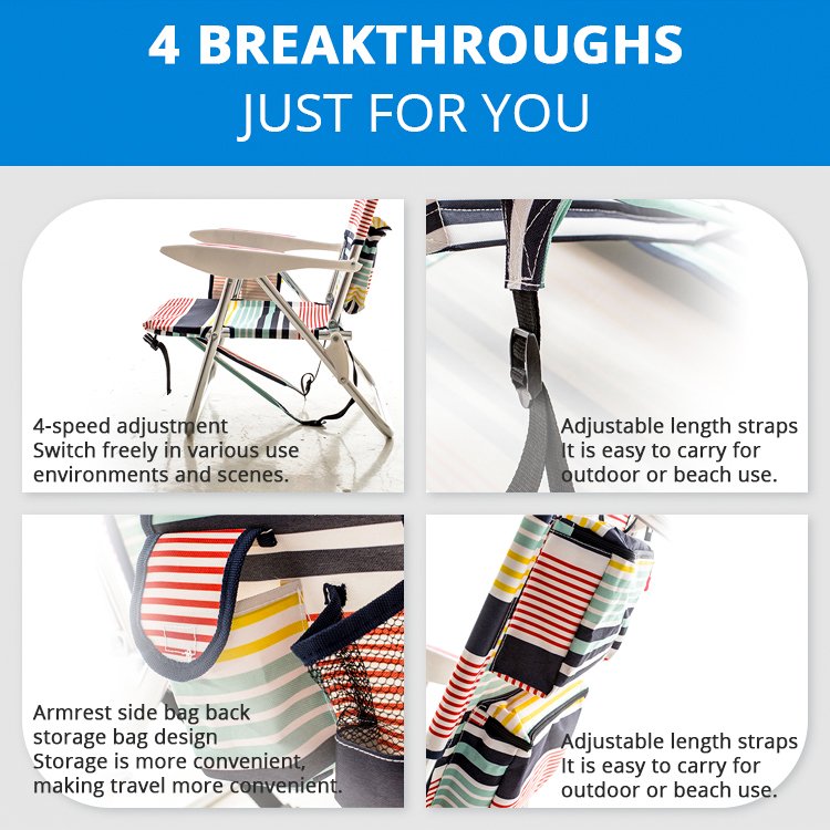 123sports Hot Sale Ultralight 4 Position Lay Flat Adjustable Aluminum Alloy Utopia Breeze Beach Chair Camping Chair
