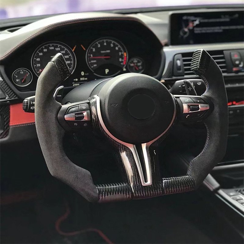 Factory Supply Custom Alcanta Leather Carbon Fiber Car Steering Wheel For BMW AUDI BENZ VW Varied Car Model