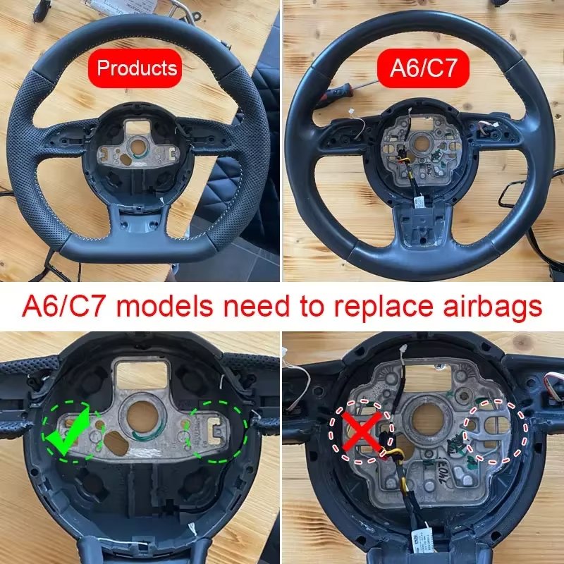 Steering wheel For Audi A4 B8 A6 Q3 A3 8V Steering Wheel Assembly Accessories Car leather steering wheel