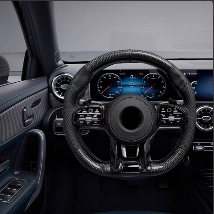 Racing Car Black leather carbon steering wheel for W213 steering wheel w211 c class w204 w205 gls s class w221 w222