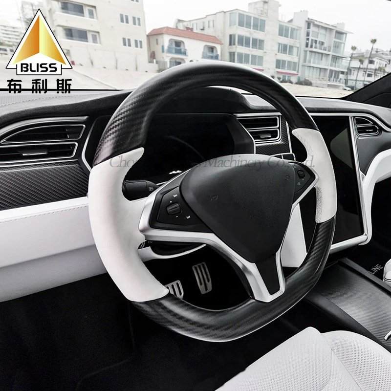 Steering Wheel Car Steering Wheel Cover Leather Steering Wheel Horn Button Button Universal For Tesla Model S