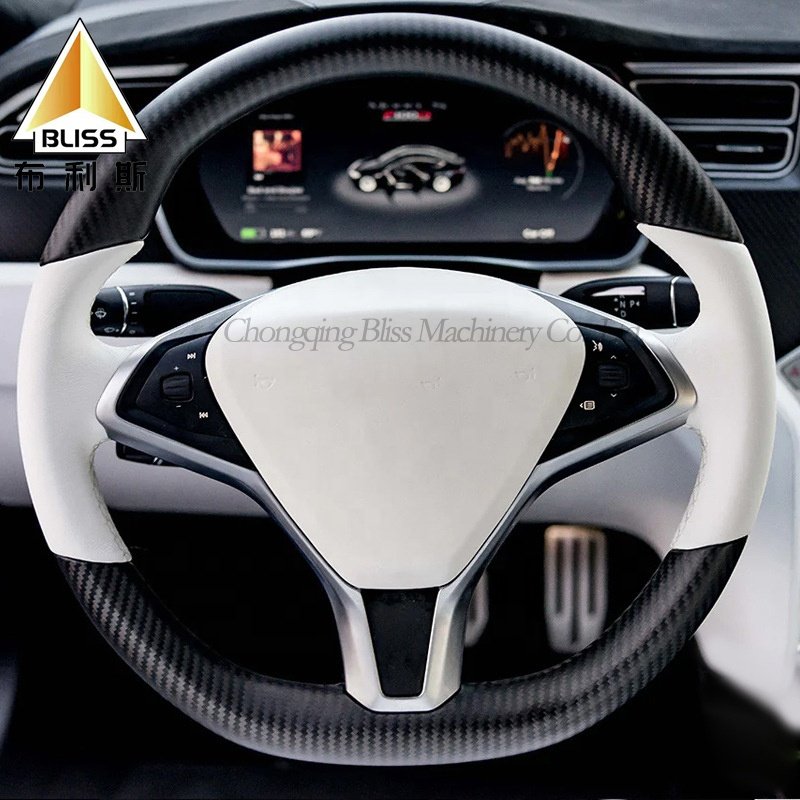 Steering Wheel Car Steering Wheel Cover Leather Steering Wheel Horn Button Button Universal For Tesla Model S