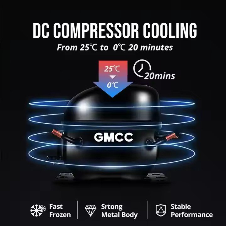 Factory Direct Sale AC/DC Car Fridge 12v Mini Car Fridge Portable Compressor Car Fridge Freezer for Brand Quality 2024 Original