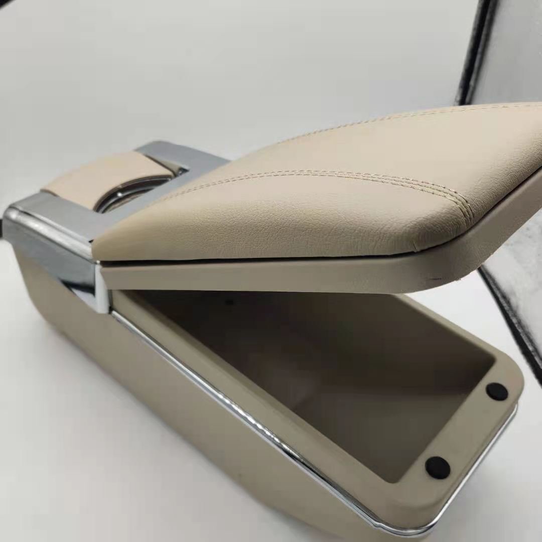 Car Armrest Console Storage Box High Performance Plastic Center Storage Box Box Universal Beige