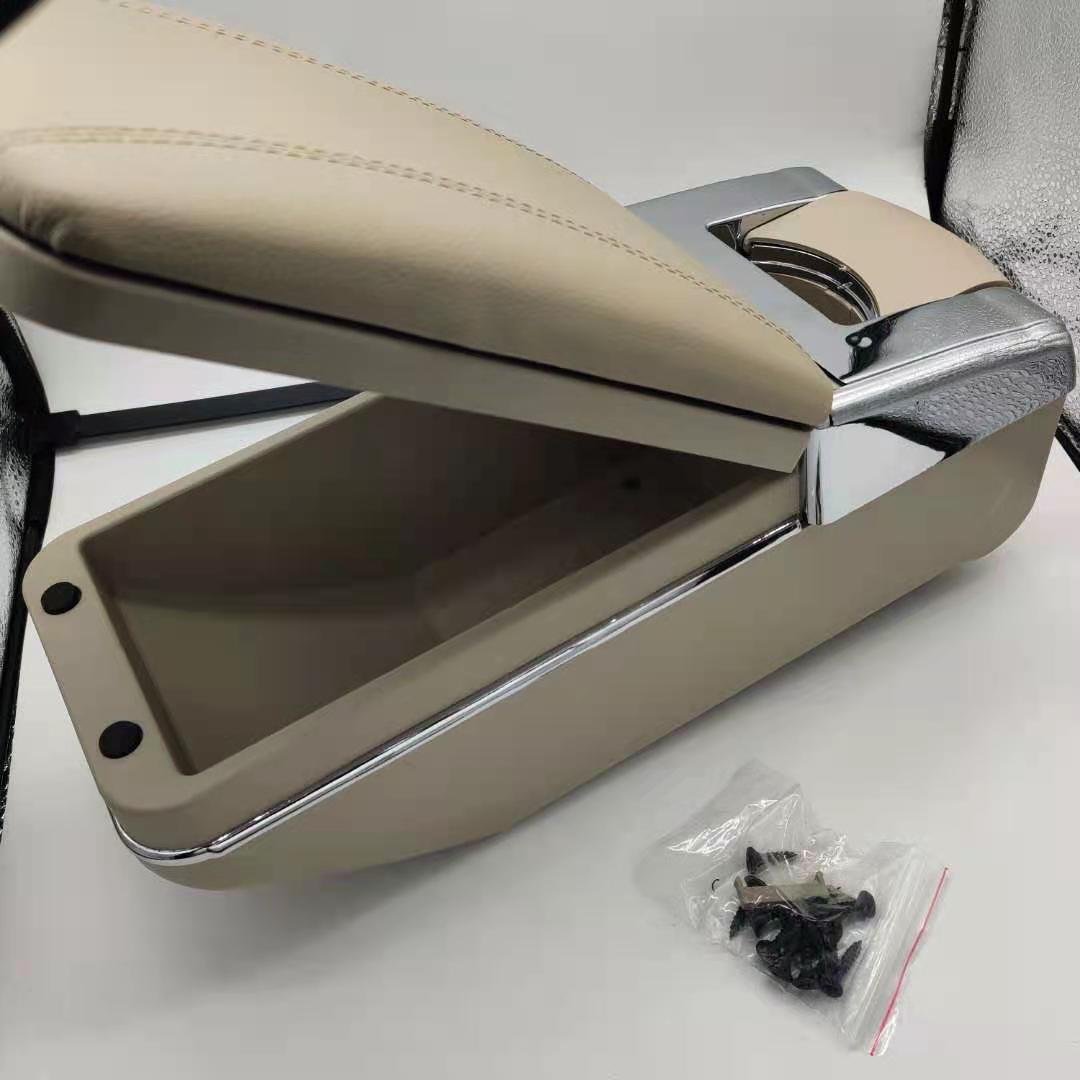 Car Armrest Console Storage Box High Performance Plastic Center Storage Box Box Universal Beige