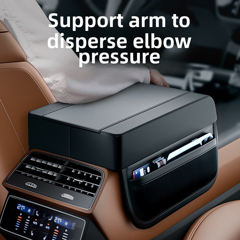 High-End Universal Car Armrest Booster Pad Front Position Central Memory Foam Elbow Rest with Storage Universal Car Armrest Box