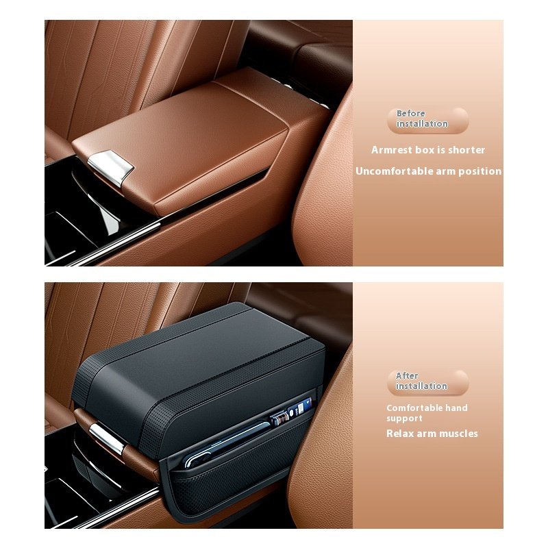 High-End Universal Car Armrest Booster Pad Front Position Central Memory Foam Elbow Rest with Storage Universal Car Armrest Box