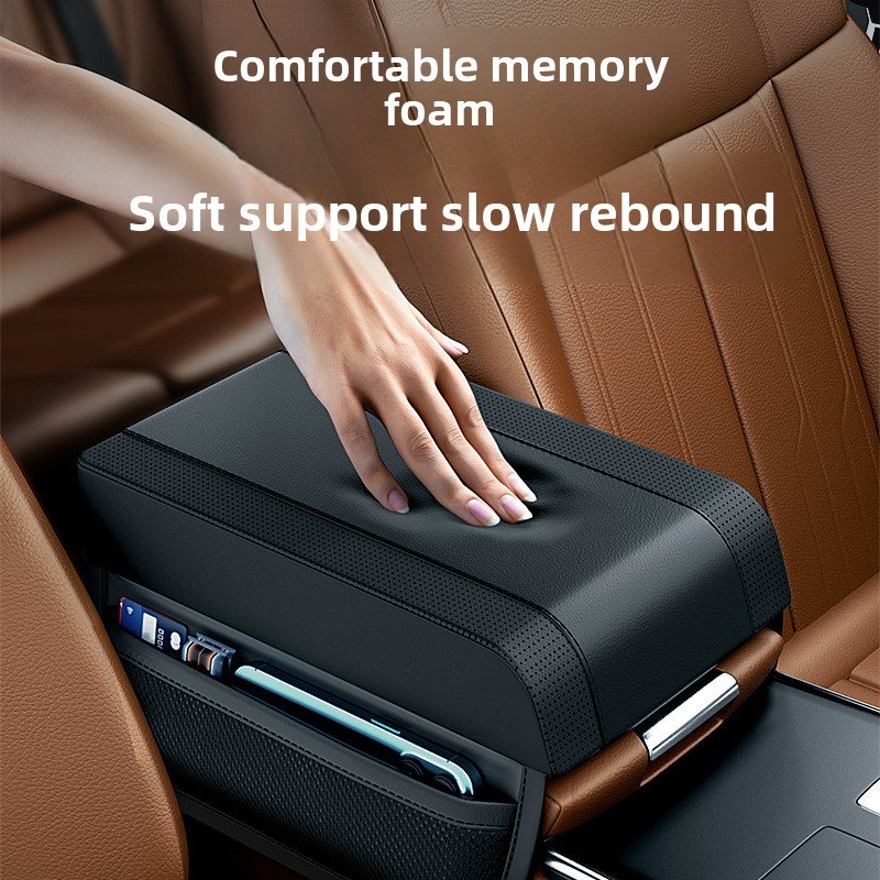 High-End Universal Car Armrest Booster Pad Front Position Central Memory Foam Elbow Rest with Storage Universal Car Armrest Box