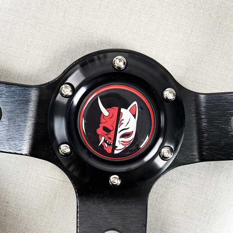 Universal 350MM Suede Leather Car Steering Wheel Drift Racing Type High Quality Hand Stitch Logo Custom Unique Steering Wheel