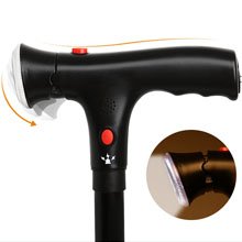 Adjustable Cane Flexible Walking Cane with LED Light Lightweight Aluminum Sturdy Portable Walking Stick