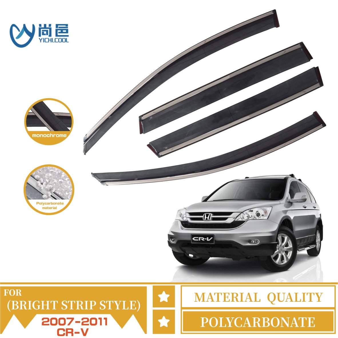 Factory Custom Car Rain Shield Black Vent Sun Shade Rain Guard Door Visors for Honda CRV 1997-2023 Side Window Visor